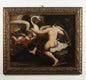 Olio su tela . Leda e il cigno pittore lombardo del XVII secolo epoca 600