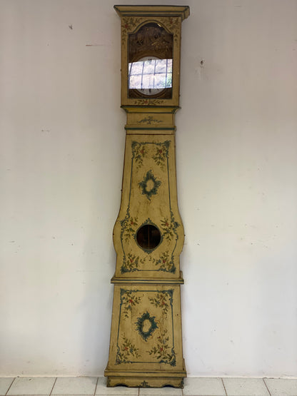 Lacquered and painted pendulum clock. 19th century