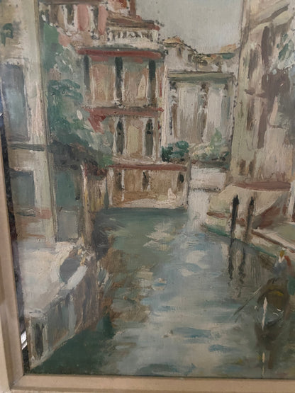 Painting. Venice oil on panel. Giuseppe Riva Ivrea, 1834 - 1916)