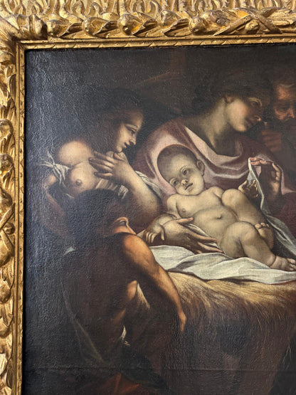Olio su tela natività . Scuola veneta XVII secolo ambito di Antonio Balestra