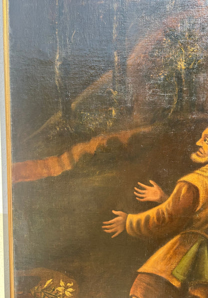 Olio su tela.  Scuola del XVII secolo.