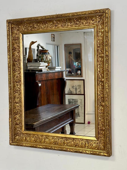 Gilded Barbizon mirror. 19th century