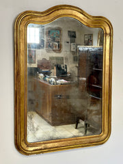Specchiera lombarda foglia oro Luigi Filippo . 126 x 93 XIX secolo