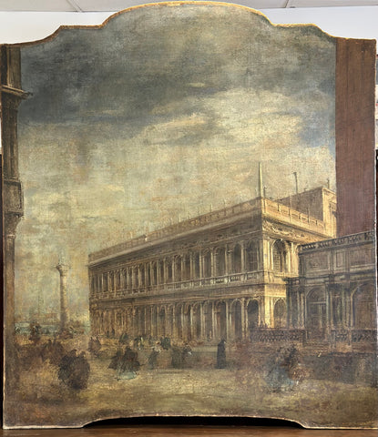 Olio su tela. Veduta di Venezia . XVII secolo . 164 x 148