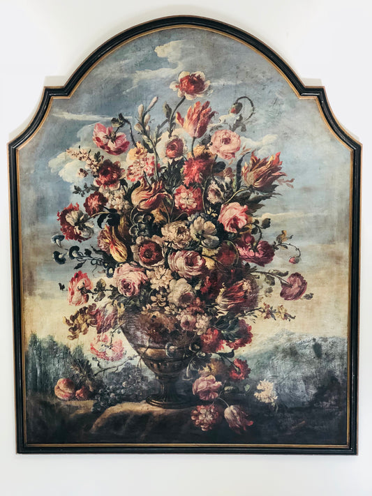 Vaso con fiori. Olio su tela