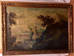 Olio su tela . Paesaggio XVIII secolo