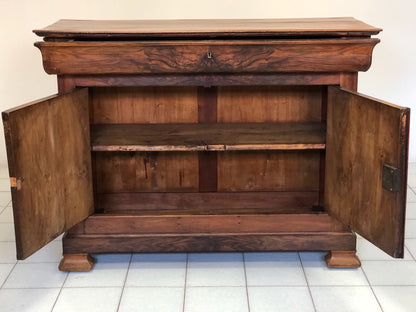 Charles X walnut sideboard in walnut feather