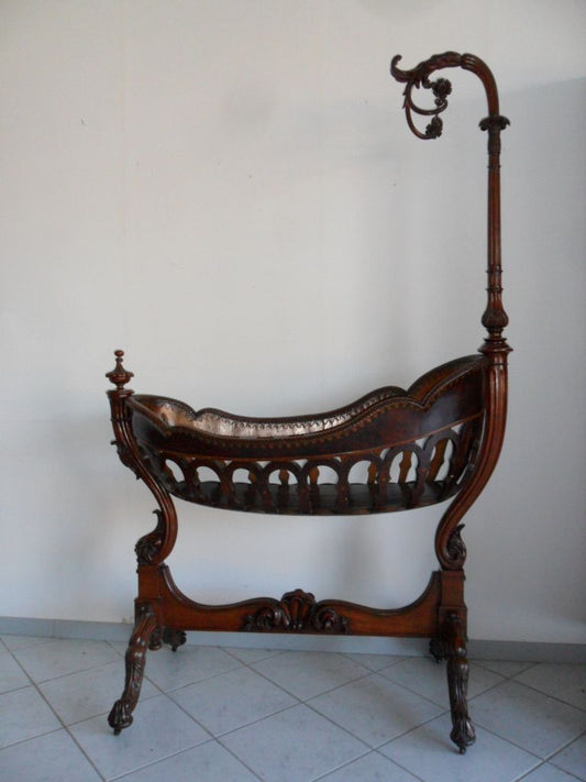 Rocking cradle made by Bisi Luigi Antonio. Private collection. Item not for sale