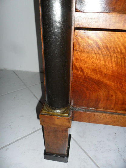 Empire walnut chest of drawers with flap