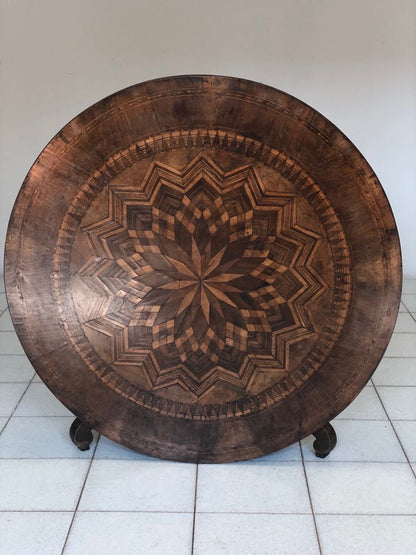 Tavolo di Rolo. Tarsia geometrica diametro 90 cm