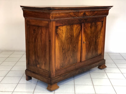 Charles X walnut sideboard in walnut feather