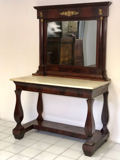 Consolles con specchiera coeva . Napoli periodo impero