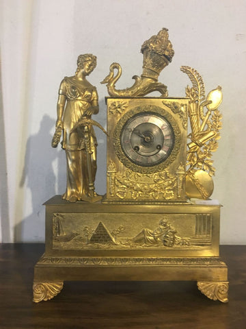 Orologio da tavolo in bronzo dorato al mercurio