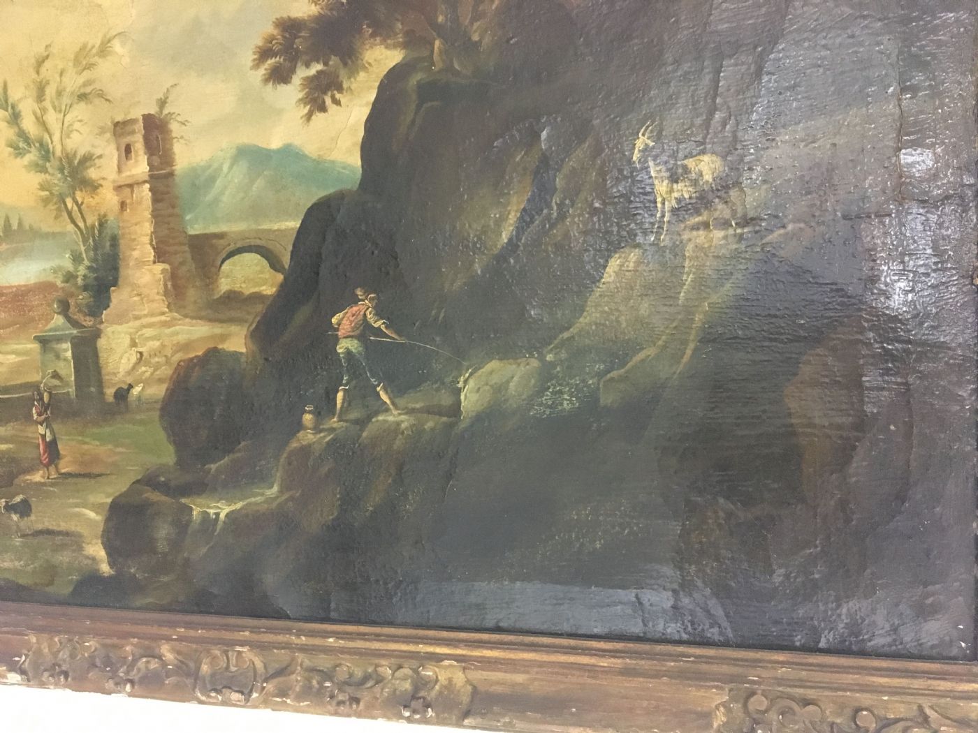 Olio su tela . Paesaggio XVIII secolo