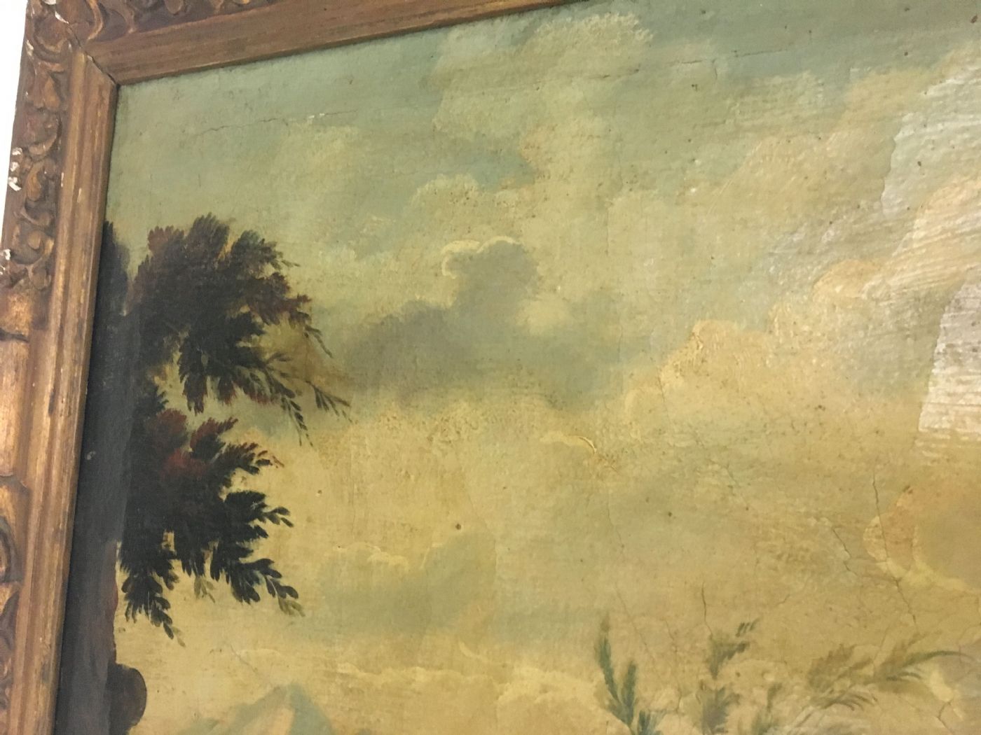 Olio su tela . Paesaggio XVIII secolo