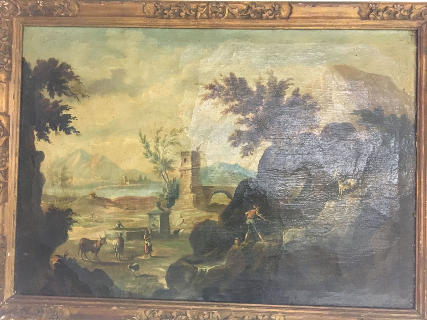 Olio su tela . Paesaggio XVIII secolo