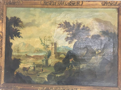 Olio su tela . Paesaggio XVIII secolo