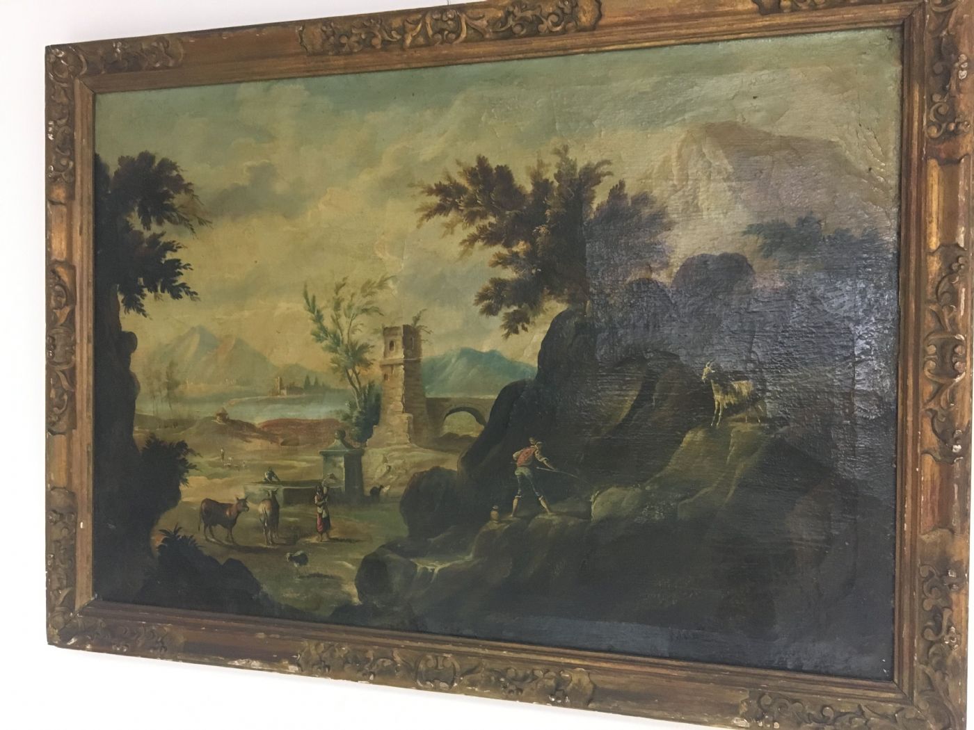 Olio su tela . Paesaggio XVIII secolo
