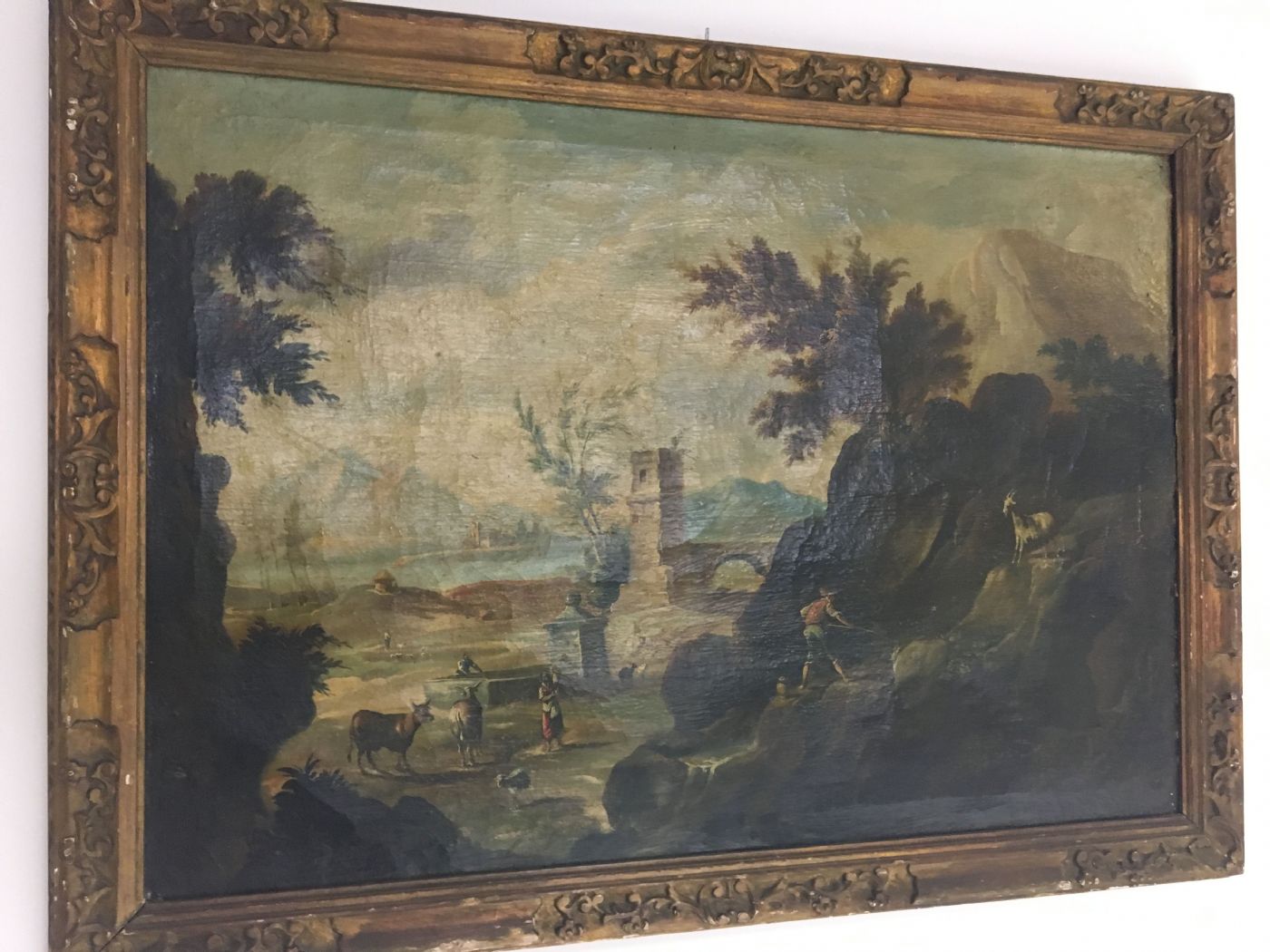 Olio su tela . Paesaggio XVIII secolo