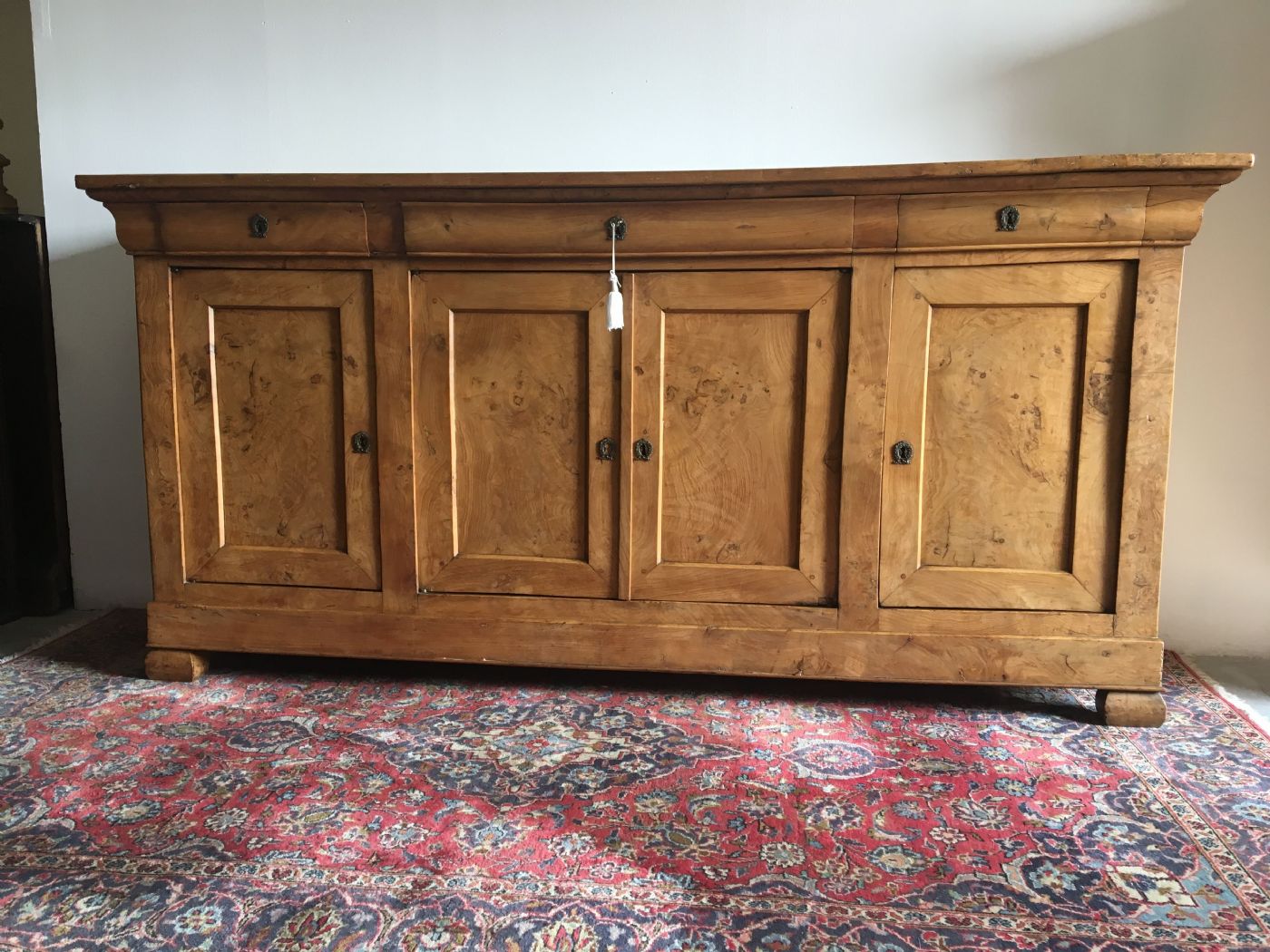 Credenza Carlo X olmo e radica di olmo . 218 cm