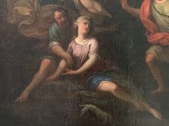 Lot ed una delle sue figlie .Olio su tela firmato scuola del bassano XVII secolo