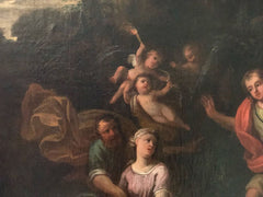 Lot ed una delle sue figlie .Olio su tela firmato scuola del bassano XVII secolo