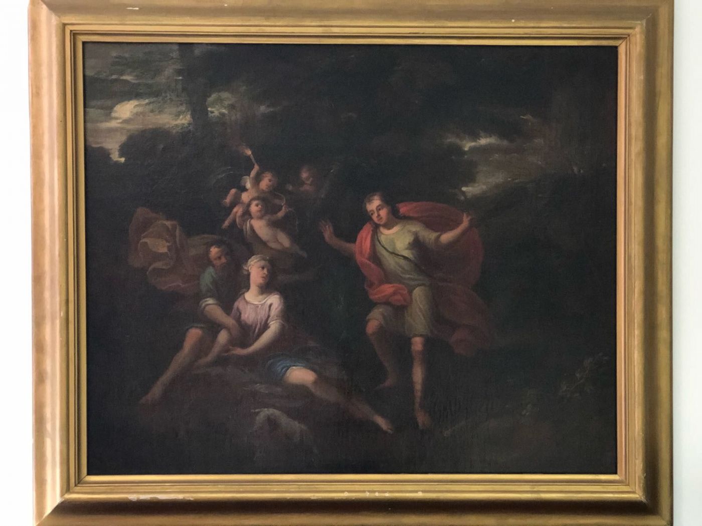 Lot ed una delle sue figlie .Olio su tela firmato scuola del bassano XVII secolo