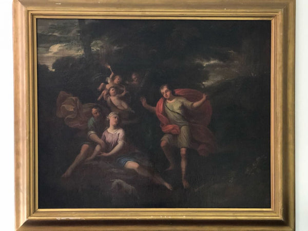 Lot ed una delle sue figlie .Olio su tela firmato scuola del bassano XVII secolo