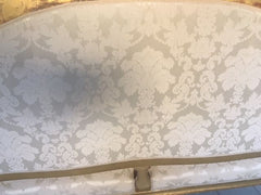 Divano lombardo tre posti legno intagliato e dorato in foglia oro zecchino