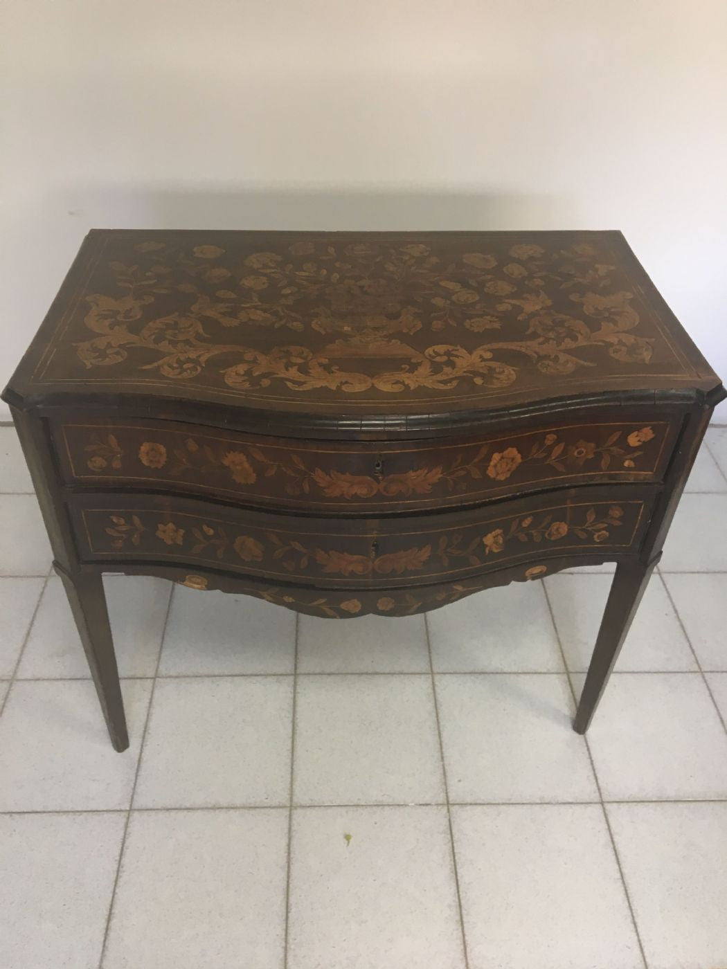 Dutch inlaid directoire chest of drawers