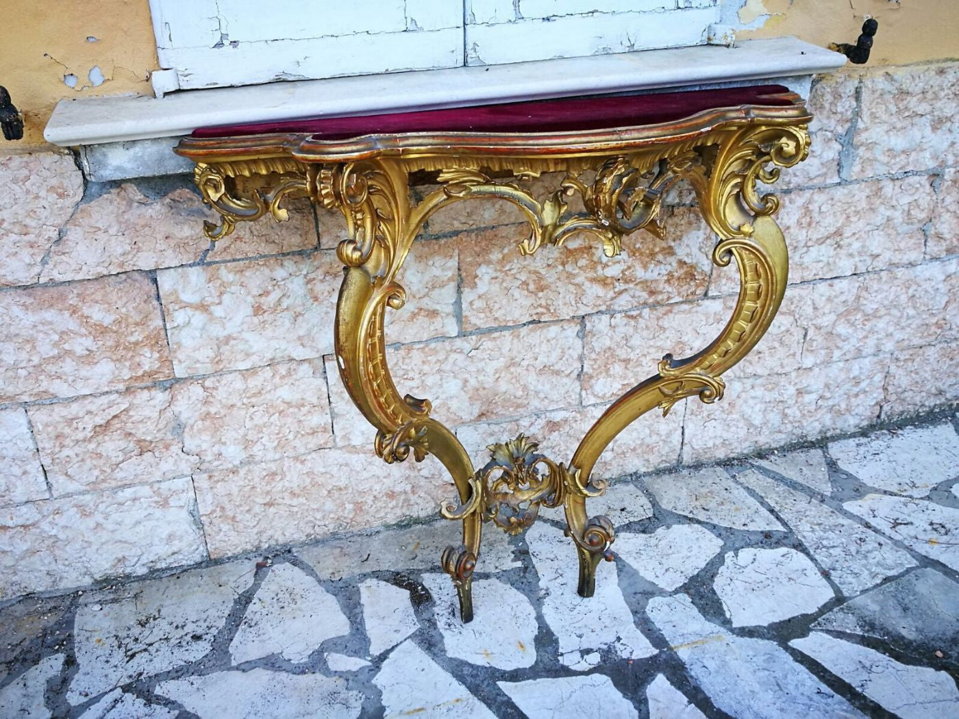 Consolle lombarda oro zecchino