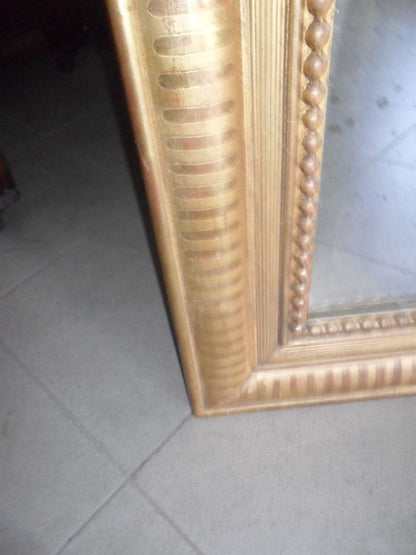 Large Charles X mirror in pure gold. Mercury glass 173 x 96