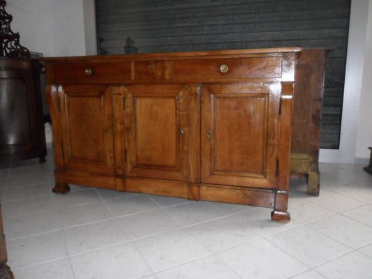 Credenza in noce trè porte impero con colonne a bretelle