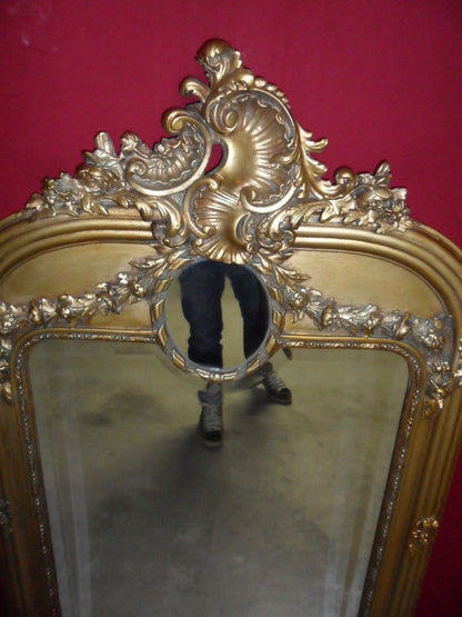 Specchiera intagliata e dorata (legno)