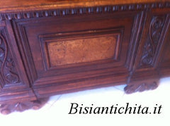 Cassapanca in noce Pilastrata e intarsiata del '600