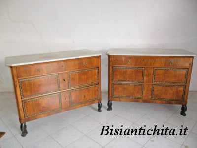 Coppia di cassettoni faentini