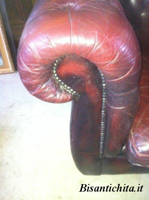 Chesterfield 1950's two-seater leather sofa