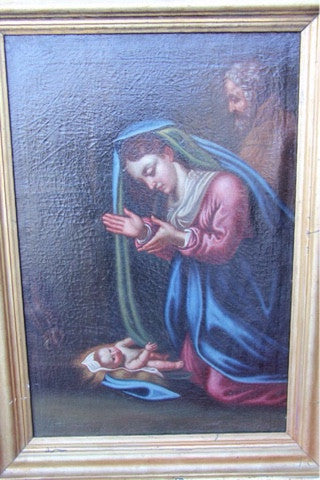 Olio su tela Sacra Famiglia