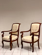 Pair of Empire Walnut Armchairs
