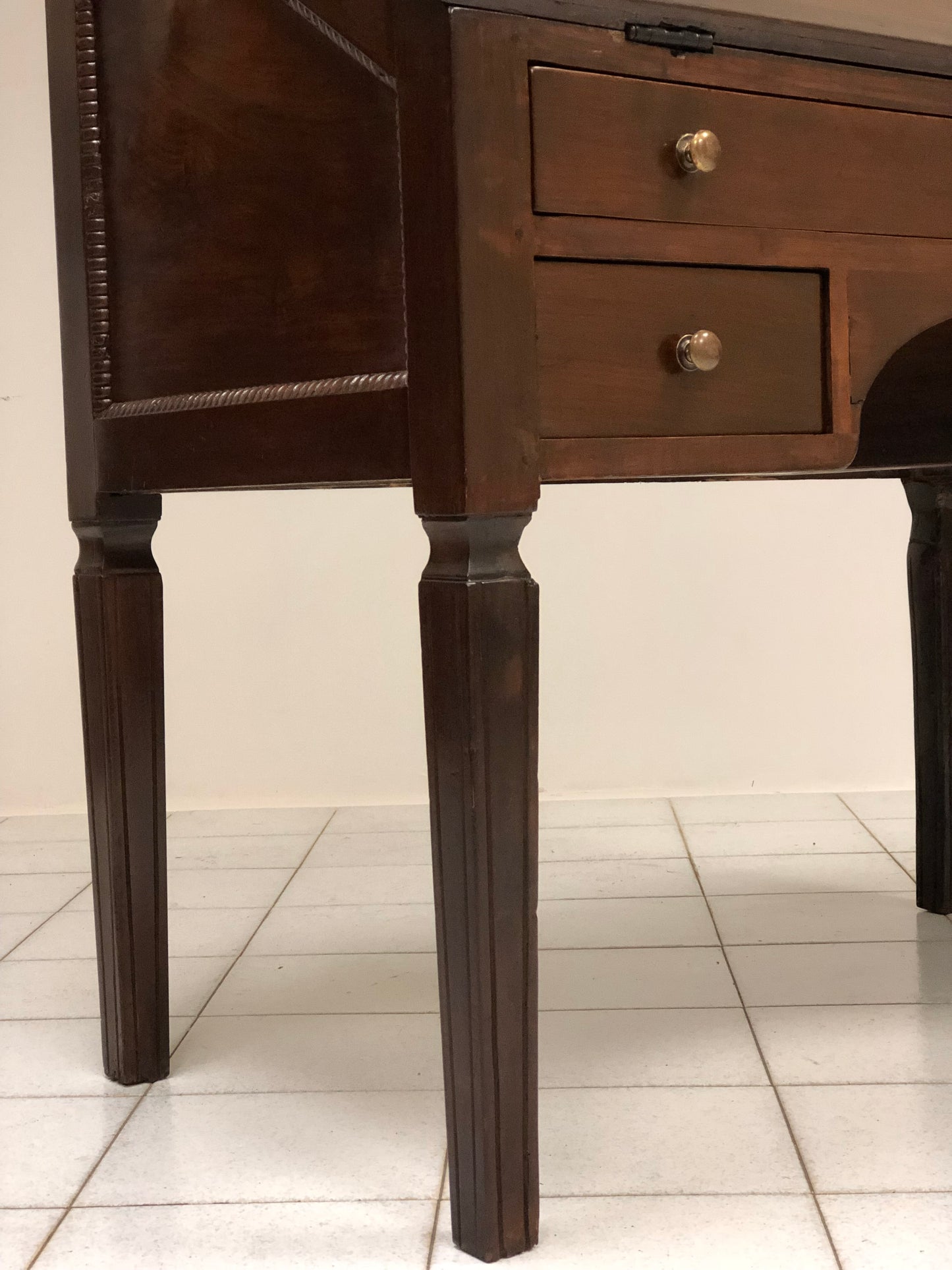 Louis XVI walnut drop-leaf desk.