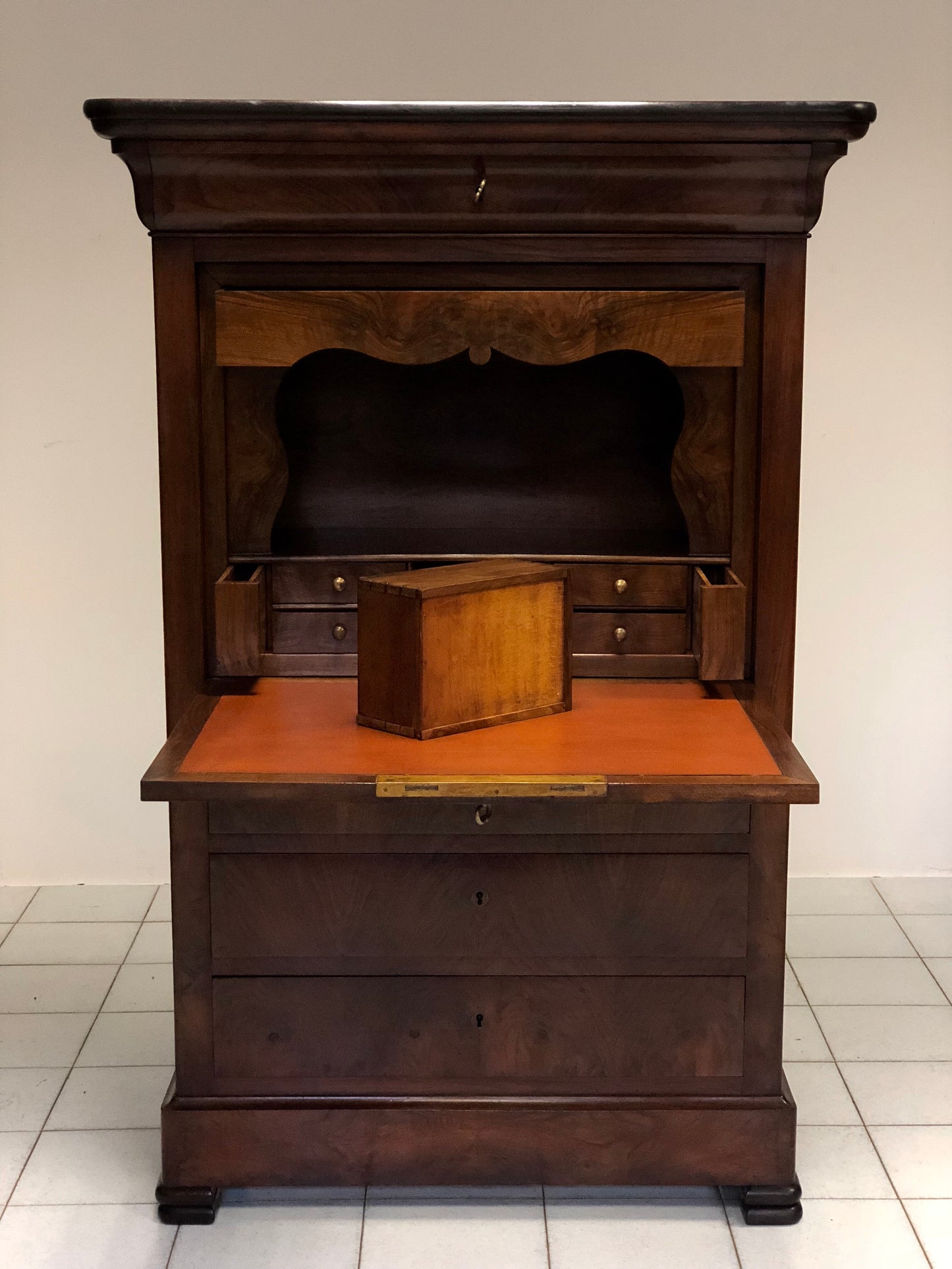 Charles X walnut secretaire (restored)
