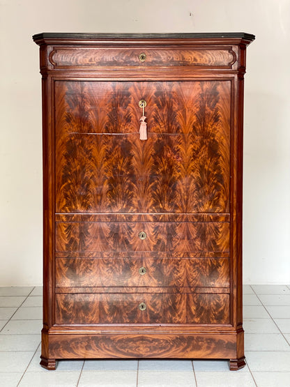 Mahogany feather secretaire. Mid 19th century (restored)