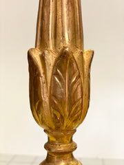 Gruppo di quattro candelieri in foglia oro . Lombardia epoca impero