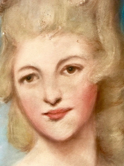 Pastel on paper. Portrait of a young girl. Late 19th century.