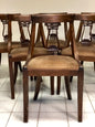 Group of six walnut chairs. Late 19th century
