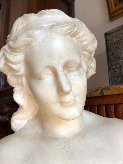 Busto in marmo bianco donna nobile . XIX secolo
