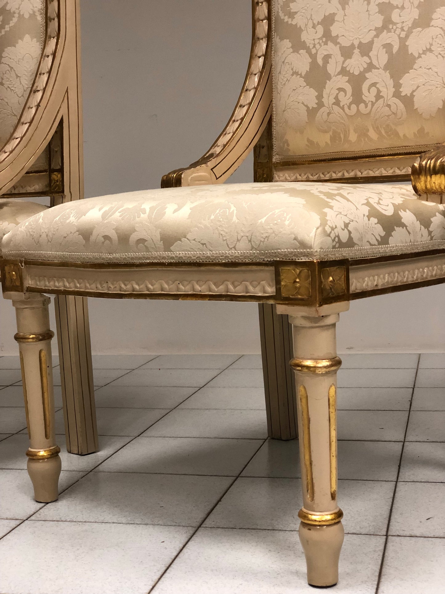 Pair of armchairs in lacquer from the mid-19th century in Lombardy