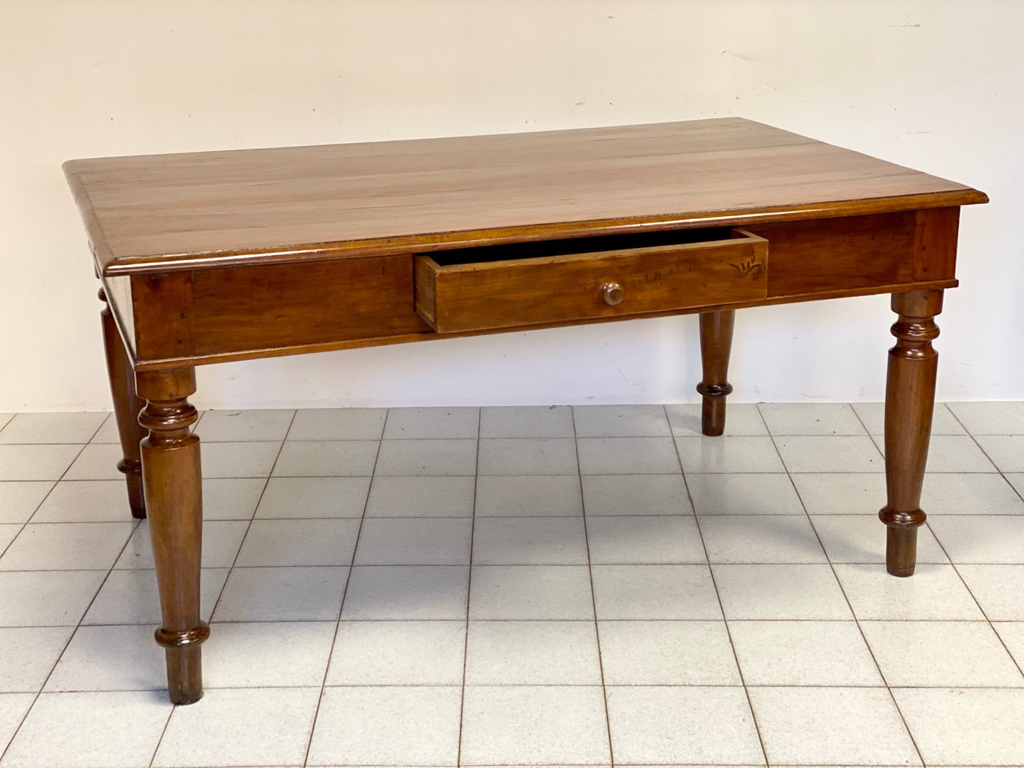 Cherry table. Emilia mid 19th century. Restored