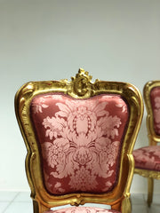 Gruppo di quattro sedie Luigi Filippo oro zecchino . Restaurate