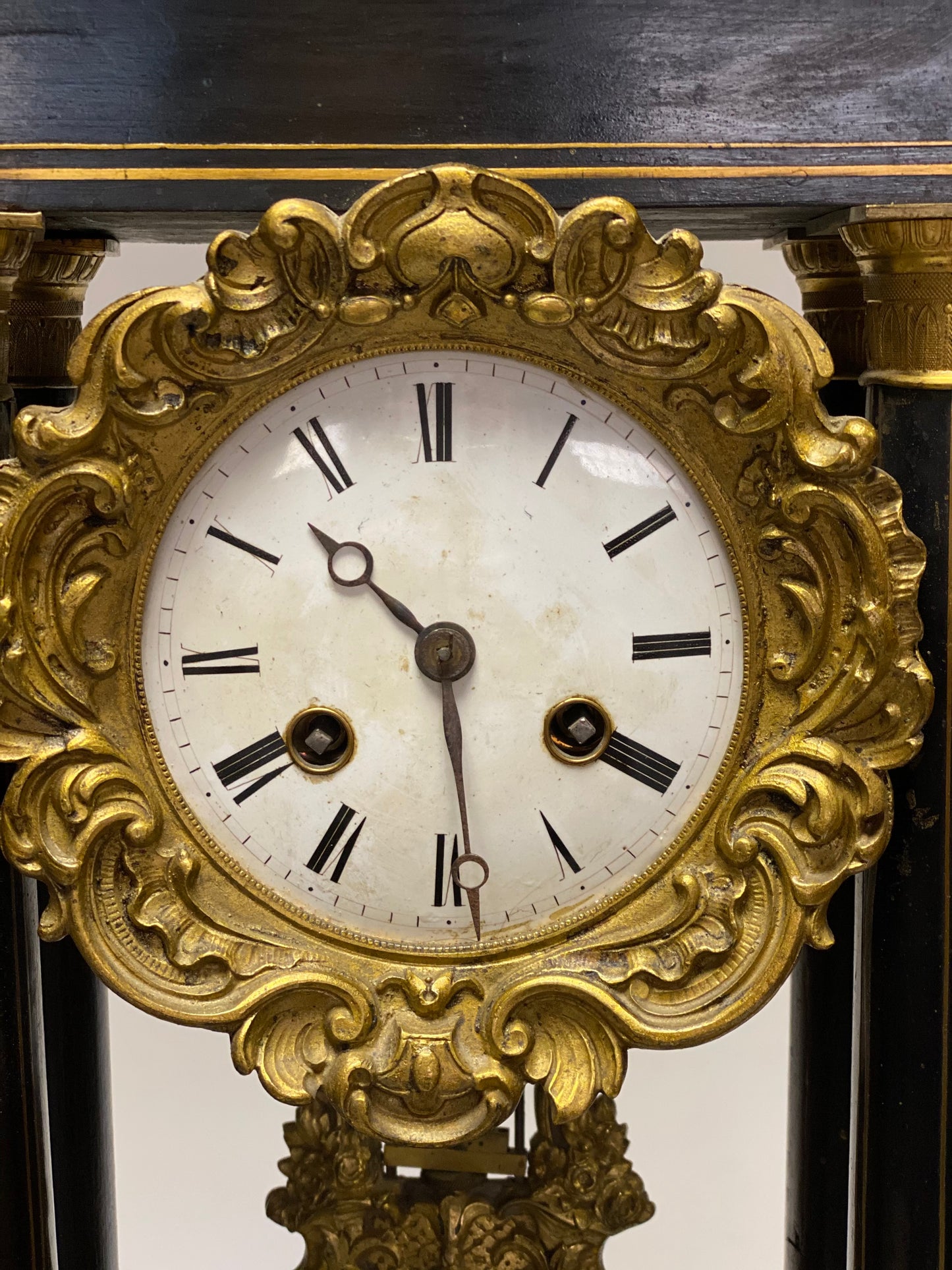 Portico Pendulum Clock Empire Period. 19th century